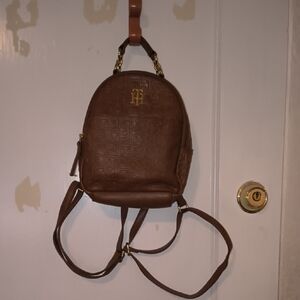 Tommy Hilfiger | Brown Backpack with Gold Details